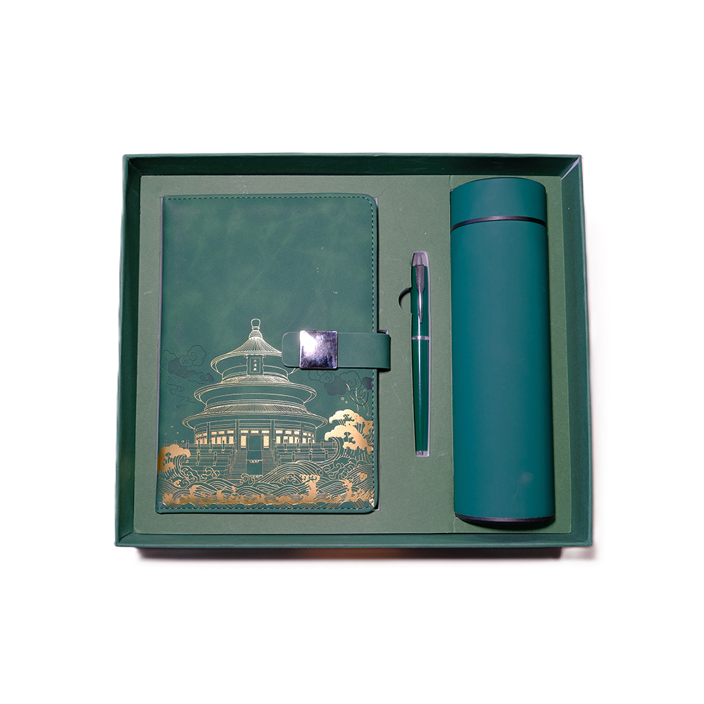 مجموعة هدايا HSS Pu Leather Notebook مجموعة هدايا National Trend Notebook ، بما في ذلك القلم وكأس المياه وحقيبة الهدايا