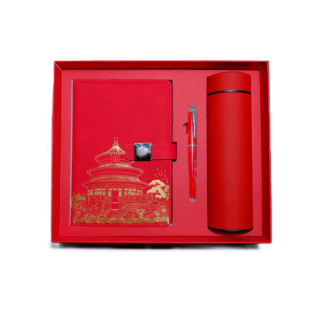 مجموعة هدايا HSS Pu Leather Notebook مجموعة هدايا National Trend Notebook ، بما في ذلك القلم وكأس المياه وحقيبة الهدايا